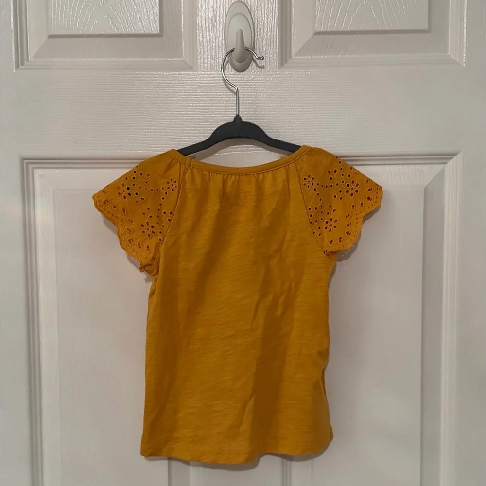 OshKosh B'gosh Kids Yellow Eyelet Sleeve Tee - Picture 2 of 3